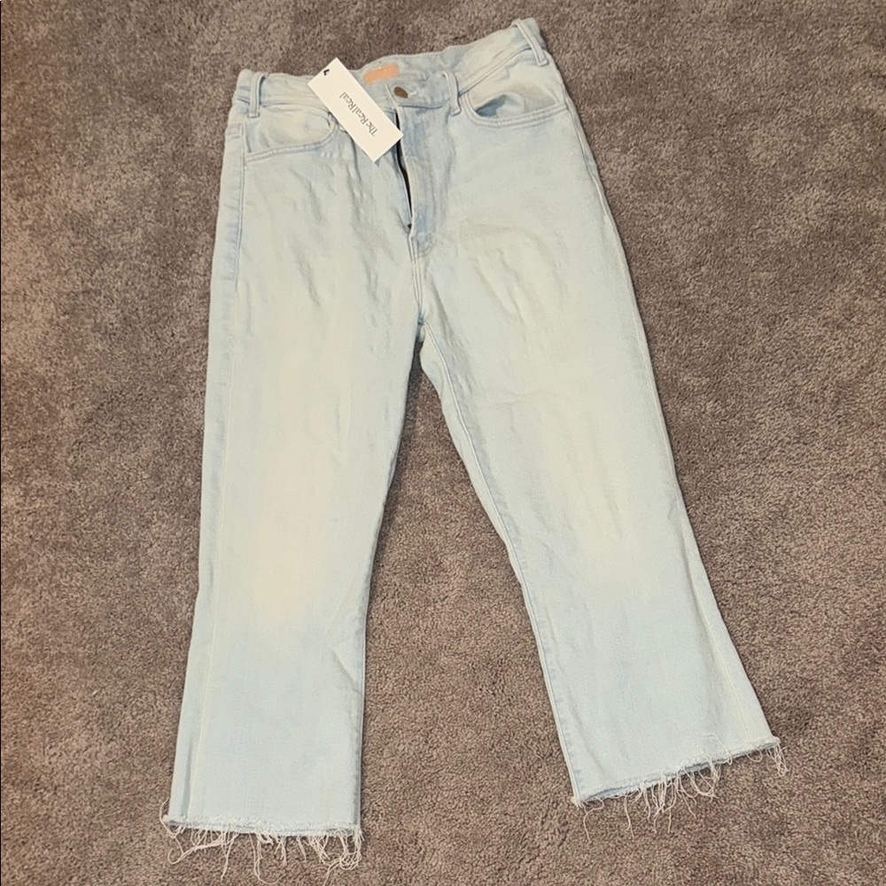 MOTHER Ankle Jeans with Frayed Hem